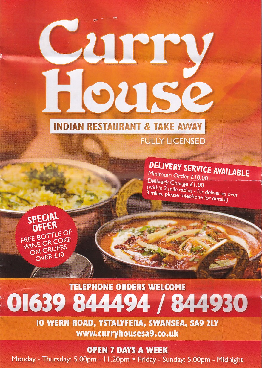 Curry House Ystalyfera menu